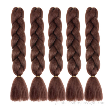 24 Inch Brown Jumbo Braiding Hair Extension Ombre Synthetic Hair for Box Braiding Twist Colorful Braids Hair Burgundy
